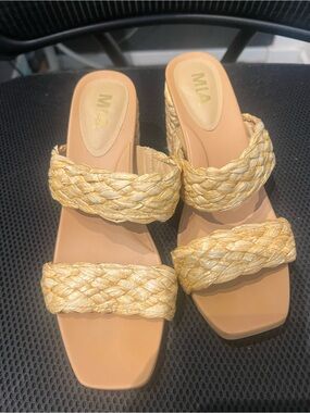 MIA  Braided Double-Strap Slide Mules